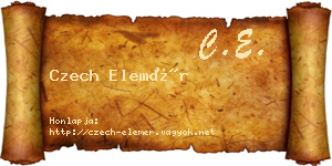 Czech Elemér névjegykártya